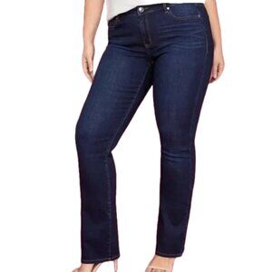 Lane Bryant Distinctly Bootcut 5 Pocket Hi-RIse Dark Wash Jeans SZ 18